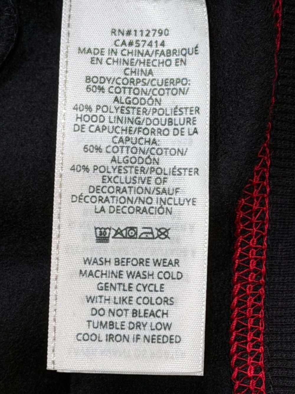 True Religion Mens TNL Puff Buddha Full Zip Hoodie Large L Black Red Stitch NWT - Picture 12 of 16